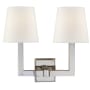 Visual Comfort Square 2 Light 14" Tall Wall Sconce Polished Nickel