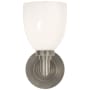 Visual Comfort Wilton Single Light 5" Wide Bathroom Sconce with White Glass Shade Antique Nickel