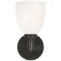 Visual Comfort Wilton Single Light 5" Wide Bathroom Sconce with White Glass Shade Bronze