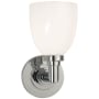 Visual Comfort Wilton Single Light 5" Wide Bathroom Sconce with White Glass Shade Chrome