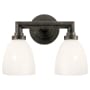 Visual Comfort Wilton 2 Light 13" Wide Bathroom Vanity Light with White Glass Shade Bronze