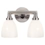 Visual Comfort Wilton 2 Light 13" Wide Bathroom Vanity Light with White Glass Shade Chrome