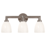 Visual Comfort Wilton 3 Light 21" Wide Bathroom Vanity Light with White Glass Shade Chrome