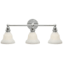 Visual Comfort Boston 3 Light 23" Wide Bathroom Vanity Light with White Glass Shade Polished Nickel