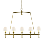 Visual Comfort Classic 5 Light 45" Wide Linear Chandelier Hand-Rubbed Antique Brass