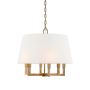 Visual Comfort Square 6 Light 24" Wide Chandelier Hand-Rubbed Antique Brass