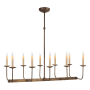 Visual Comfort Linear 35" Linear Chandelier by E. F. Chapman Hand Rubbed Antique Brass
