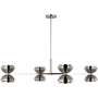 Visual Comfort Shanti 44" Wide LED Linear Chandelier Satin Nickel