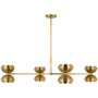 Visual Comfort Shanti 44" Wide LED Linear Chandelier Natural Brass