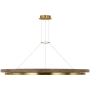Visual Comfort Grace 65" Wide Ring Chandelier Matte Black / Weathered Oak Wood