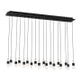 Visual Comfort Lassell 18 Light 45" Wide LED Crystal Linear Chandelier Nightshade Black