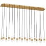 Visual Comfort Lassell 18 Light 45" Wide LED Crystal Linear Chandelier Natural Brass
