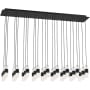 Visual Comfort Lassell 27 Light 45" Wide LED Crystal Linear Chandelier Nightshade Black