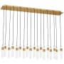 Visual Comfort Lassell 45" Wide LED Crystal Linear Chandelier - 2700K, 90 CRI, 8210 Lumens Natural Brass