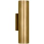 Visual Comfort Pressa 12" Tall LED Outdoor Wall Sconce Natural Brass