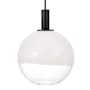 Visual Comfort Torian 9" Wide Mini Pendant with Milk / Clear Glass Shade Aged Iron