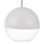 Visual Comfort Torian 14" Wide Pendant with Milk / Clear Glass Shade Burnished Brass