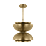 Visual Comfort Shanti 21" Wide LED Pendant with Shade Natural Brass