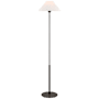 Visual Comfort Hackney 53" Tall Cordless LED Torchiere Floor Lamp Bronze / Linen