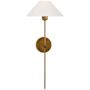 Visual Comfort Hackney 25" Tall Wall Sconce Hand-Rubbed Antique Brass / Linen