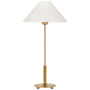 Visual Comfort Hackney 24" Tall LED Torchiere Table Lamp Hand-Rubbed Antique Brass / Linen