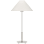 Visual Comfort Hackney 24" Tall LED Torchiere Table Lamp Polished Nickel / Linen Shade
