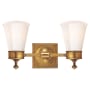 Visual Comfort Siena 15" Wide Wall Sconce with White Glass Shade Hand Rubbed Antique Brass