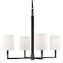 Visual Comfort Danica 4 Light 27" Wide Chandelier with Linen Shades Aged Iron