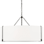 Visual Comfort Bergen 4 Light 36" Wide Pendant with Linen Shade Aged Iron