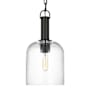 Visual Comfort Hartley 8" Wide Mini Pendant with Clear Glass Shade Aged Iron
