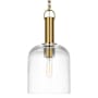 Visual Comfort Hartley 8" Wide Mini Pendant with Clear Glass Shade Burnished Brass