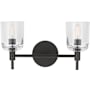 Visual Comfort Hartley 2 Light 15" Wide Vanity Light with Clear Glass Shades Aged Iron