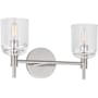 Visual Comfort Hartley 2 Light 15" Wide Vanity Light with Clear Glass Shades Polished Nickel