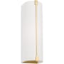 Visual Comfort Bergen 5" Wide Bath Bar with Linen Shade Burnished Brass