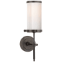 Visual Comfort Bryant 14" Bath Sconce with White Glass by Thomas O'Brien Bronze