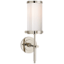 Visual Comfort Bryant 14" Bath Sconce with White Glass by Thomas O'Brien Polished Nickel