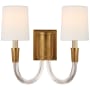 Visual Comfort Vivian 2 Light 14" Tall Wall Sconce Hand-Rubbed Antique Brass