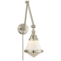 Visual Comfort Gale 21-1/2" High Hardwired or Plug-In Wall Sconce with White Glass Shade Polished Nickel