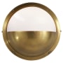 Visual Comfort Pelham 10" Moon Light Sconce with White Glass by Thomas O'Brien Hand Rubbed Antique Brass