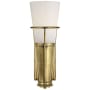 Visual Comfort Robinson 11-1/4" High Wall Sconce with White Glass Shade Hand Rubbed Antique Brass
