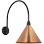 Visual Comfort Thomas O'Brien 22" Tall x 13" Wide Outdoor Wall Sconce with Soft Copper Conical Savannah Shade Matte Black