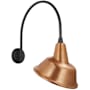 Visual Comfort Thomas O'Brien 25" Tall x 13" Wide Gooseneck Outdoor Wall Sconce with Soft Copper Tilted Bowers Shade Matte Black
