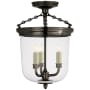 Visual Comfort Merchant 11" Semi-Flush by Thomas O'Brien Bronze