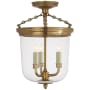 Visual Comfort Merchant 11" Semi-Flush by Thomas O'Brien Hand Rubbed Antique Brass