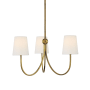 Visual Comfort Reed 3 Light 20" Wide Chandelier Hand-Rubbed Antique Brass