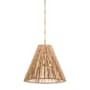Visual Comfort Goodman 2 Light 24" Wide Pendant Hand-Rubbed Antique Brass / Natural Abaca