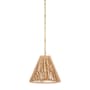 Visual Comfort Goodman 15" Wide Pendant Hand-Rubbed Antique Brass / Natural Abaca