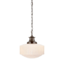 Visual Comfort Milton Road 14" Wide Pendant Antique Nickel / White Glass