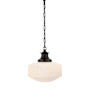 Visual Comfort Milton Road 14" Wide Pendant Bronze / White Glass