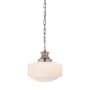 Visual Comfort Milton Road 14" Wide Pendant Polished Nickel / White Glass